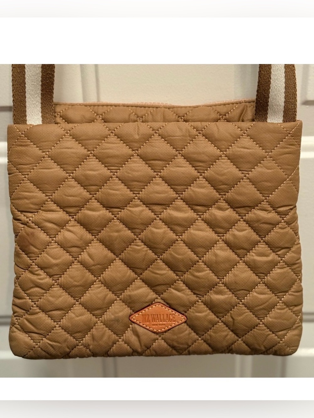 MZ Wallace Tan Metro Flat Quilted Crossbody Bag - Picture 4 of 10